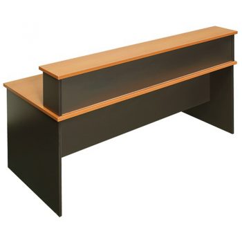 Brown and Black Corporate Office Desk with Cowl