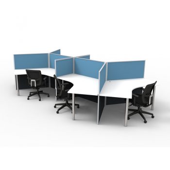 Six Desk Pod with Desk Dividers