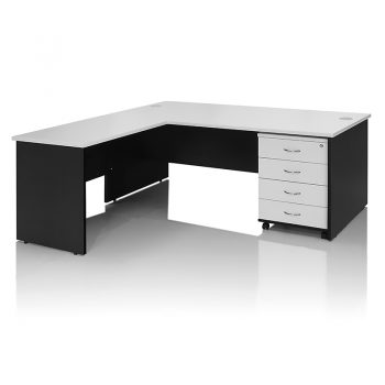 Desk with (left hand) Return and Mobile Drawer Unit