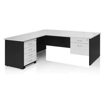 Desk with (left hand) Return and Drawer Units