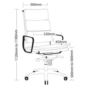Toorak High Back Chair, Sizes
