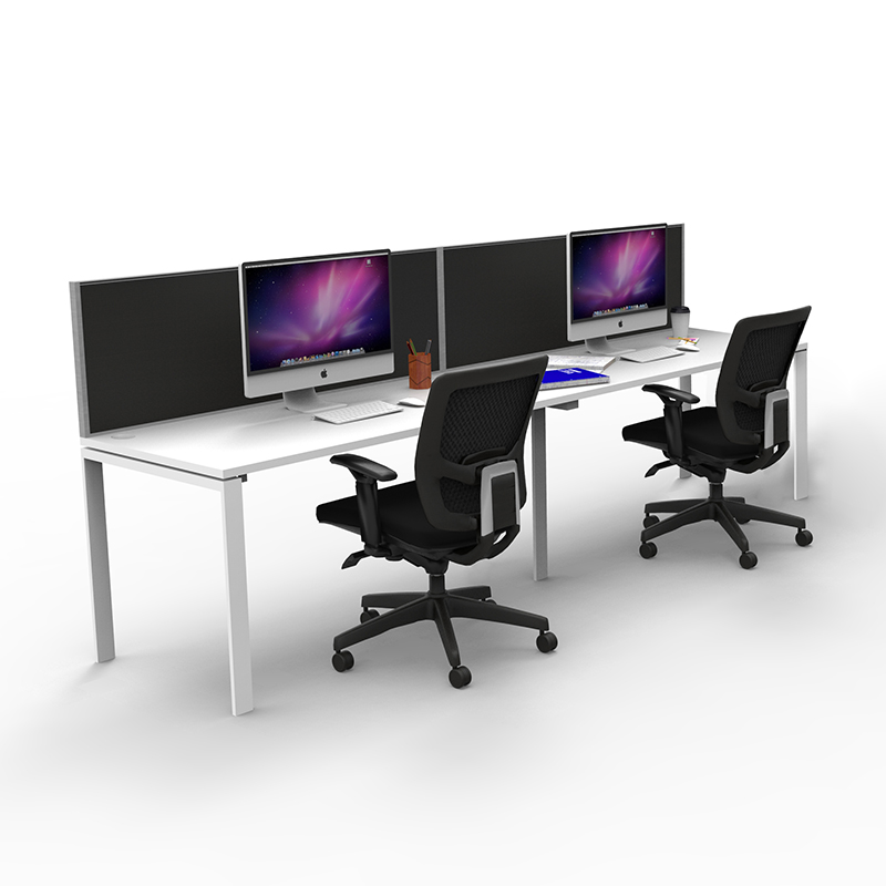 Modular Desk 2 Person In Line With Screen Divider Value Office