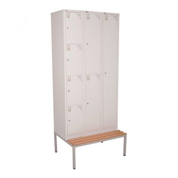 Locker Stand with Seat, 3 Side By Side Option
