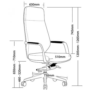 CBD High Back Chair Dimensions