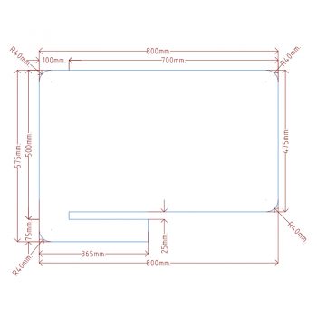 CAD Drawing to suit 700mm deep desk