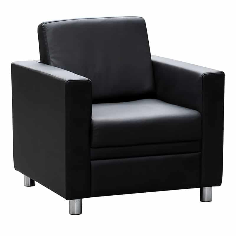 Anji Lounge Chair - Black Leather | Value Office Furniture