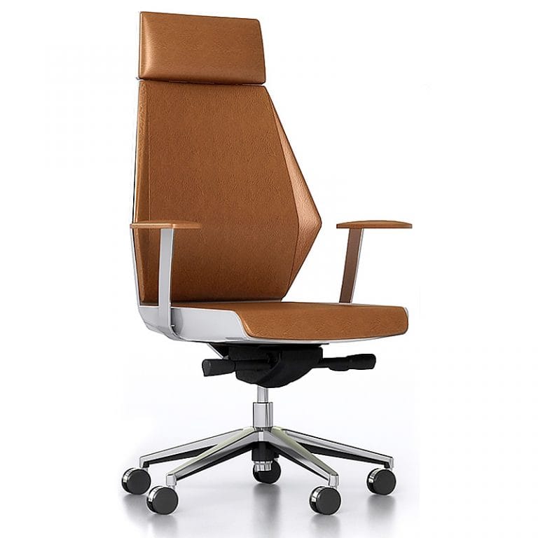 CEO High Back Executive Chair, Tan Leather - Value Office Furniture