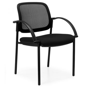 Juni Mesh Back Chair, Black 4 Leg Frame, with Arms