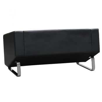 Marko 2 Seater Lounge, Black Leather, Rear View