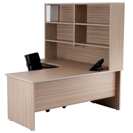 Primo Corner Workstation and Hutch Package