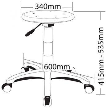 Busy Industrial Stool, Dimensions