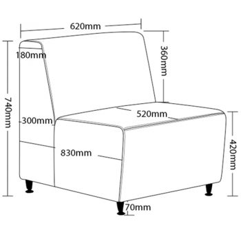 Kush Modular Chair, Dimensions