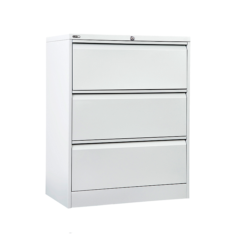 Super Heavy Duty Lateral Three Drawer Metal Filing Cabinet White