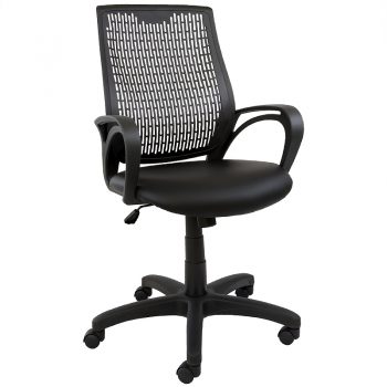 Nikki Office Chair, Black Vinyl Seat