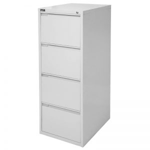 Premium Quality 4 Drawer Filing Cabinet, Silver Grey