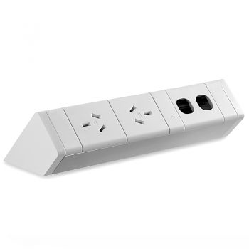 System Infinite Desk Top Power Rail, 2 Power Outlets and Space for 2 Data Outlets