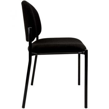 Lynx Visitor Chair, No Arms, Side View, SF Black Fabric