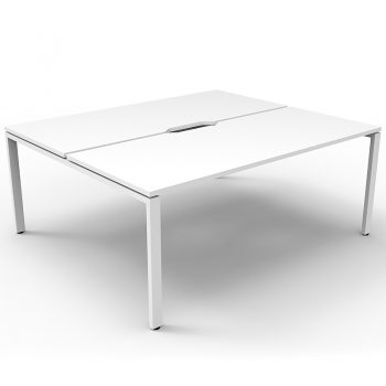 Supreme 2-Way Desk Pod, White Desk Tops, White Under Frame, No Screen Divider