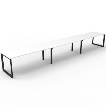 long black and white desks