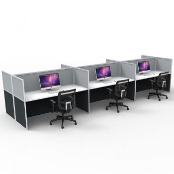 Grey desk dividers and desks