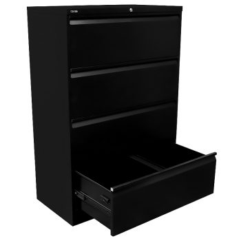 4 drawer lateral, black
