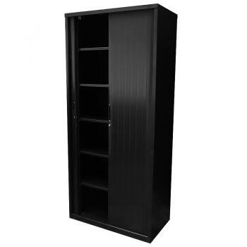Tall Black tambour door cupboard
