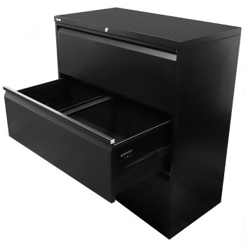 Lateral 3 drawer unit, black