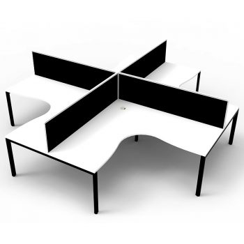 Black and white desks