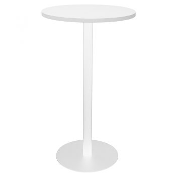 Vogue Round High Table, White Table Top, White Table Base