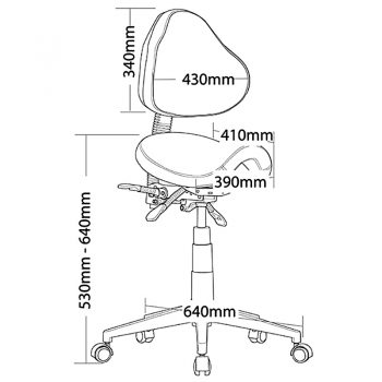 Brody Saddle Chair, Dimensions