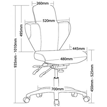 Sireb Lab Chair, Dimensions