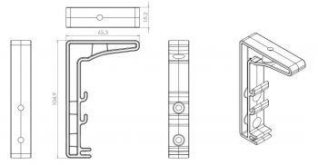 CAD Drawing - Single Tier Cable Basket Bracket