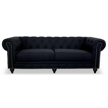 Black 3 seater chesterfield