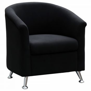 Black fabric tub chair