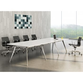 White boardroom table