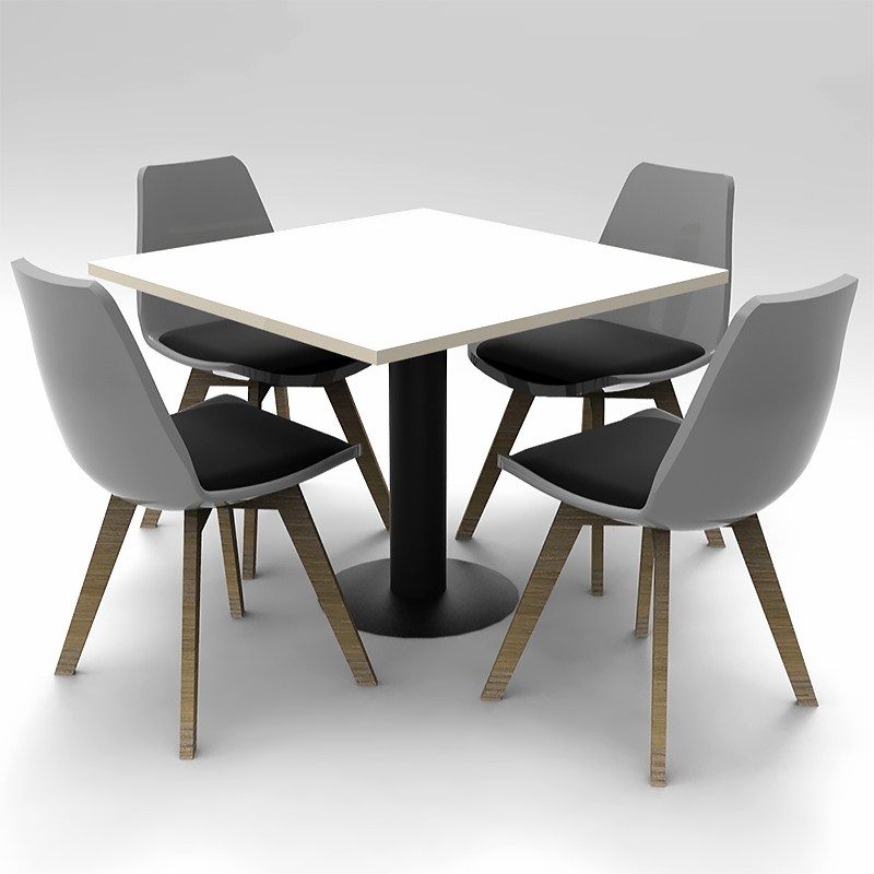square meeting table and chairs