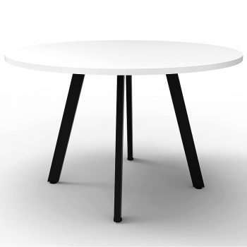 black and white round meeting table