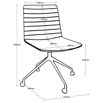 Bondi Chair, Dimensions
