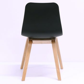 Liberty Chair, Black Seat, Timber Legs, Rear View