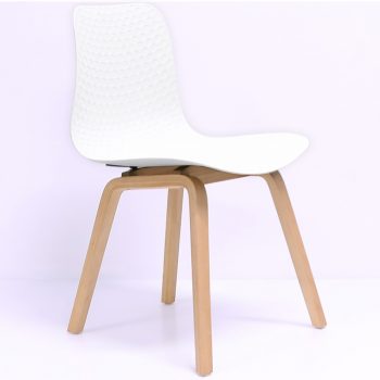 Liberty Chair, White Seat, Timber Legs