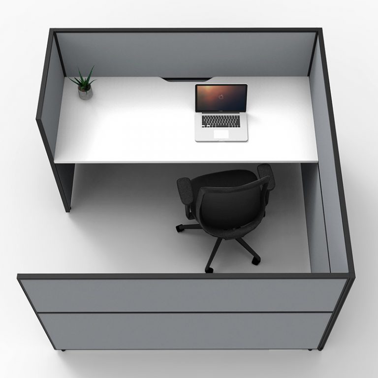 Zen Cocoon Single Desk Screen Hung 5 Yr Wty Value Office Furniture