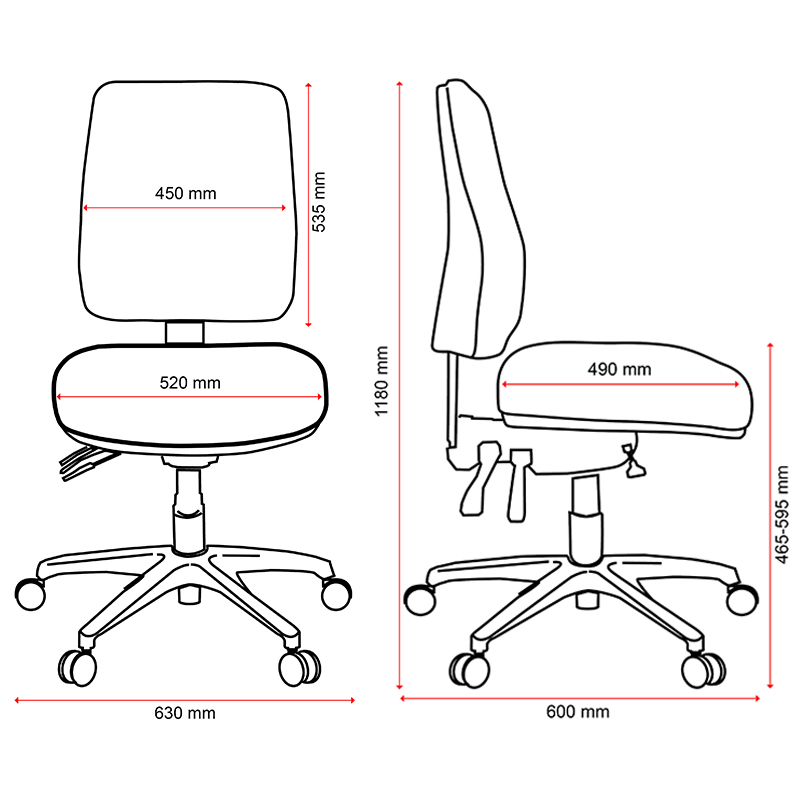 Roma Extra Heavy Duty Office Chair, 180kg Rating | Value Office Furniture