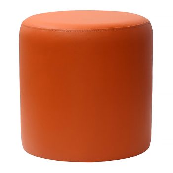 Round Orange Ottoman