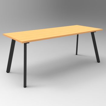 Splay Small Meeting Table, Beech Table Top, Black Frame