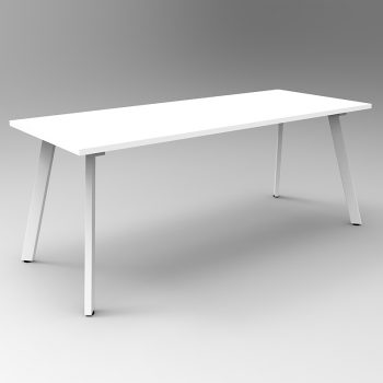 Splay Small Meeting Table, White Table Top, White Frame