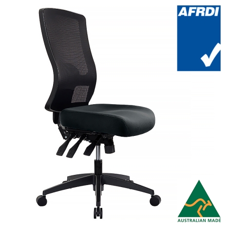 Tidal Heavy Duty High Mesh Back Ergonomic Office Chair, Black – Weight Rating 150kg
