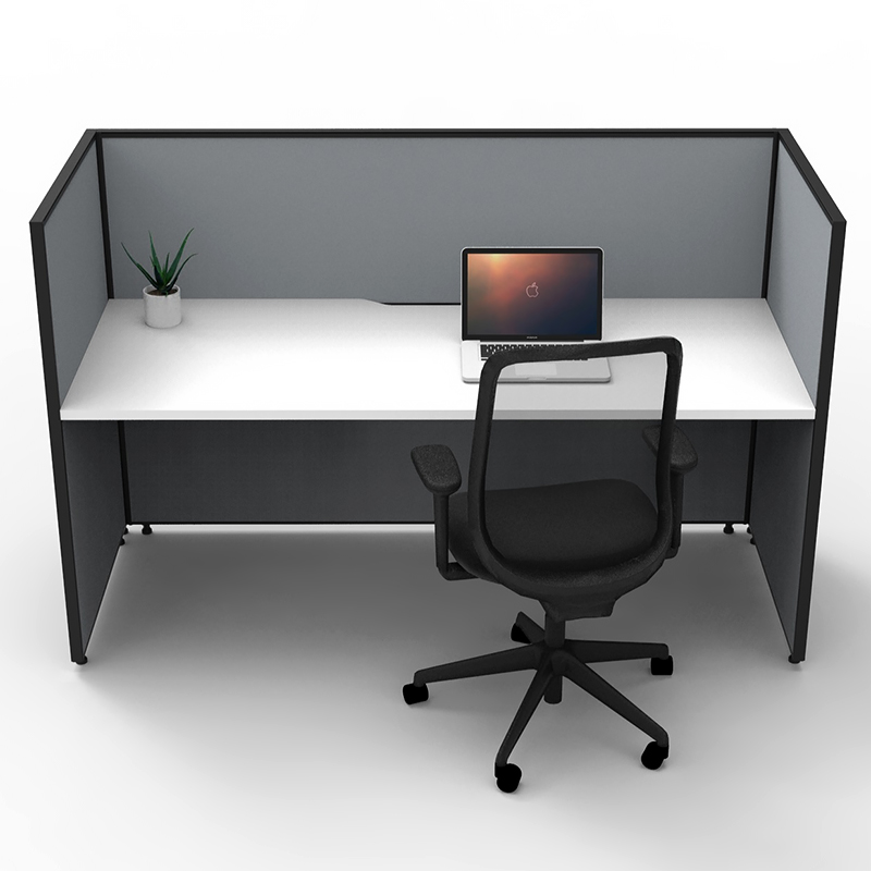 Zen-Screen-Hung-Single-Desk-White-Top-Grey-Screen-Dividers
