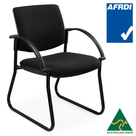 Juni Sled Frame Square Back Visitor Chair with Arms