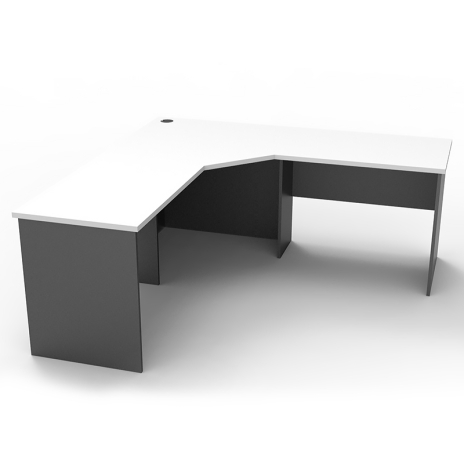 Corporate Select Corner Workstation, White and Ironstone Colours