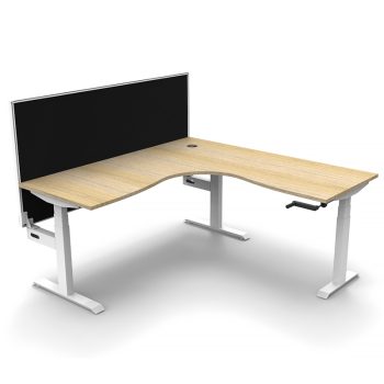 Corner desk with partition